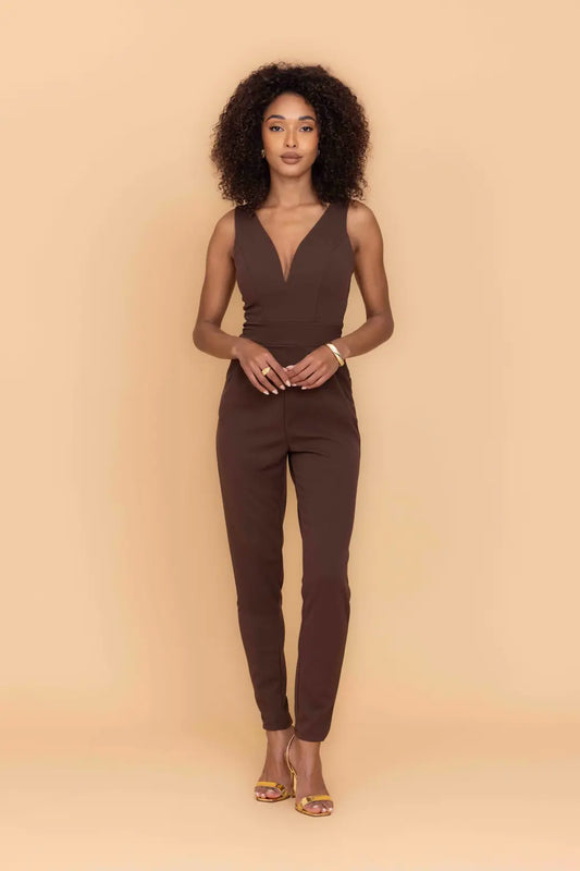 OLIVIA Dark Brown Jumpsuit