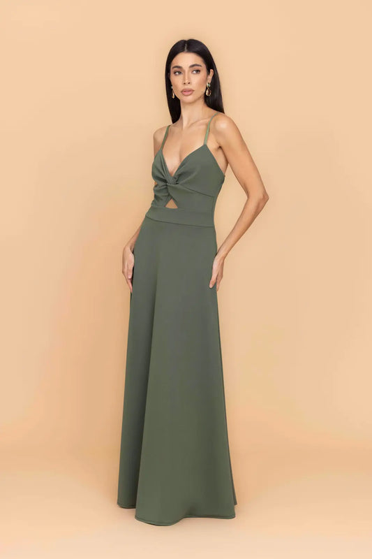 ANNIE Dark Khaki Maxi Dress