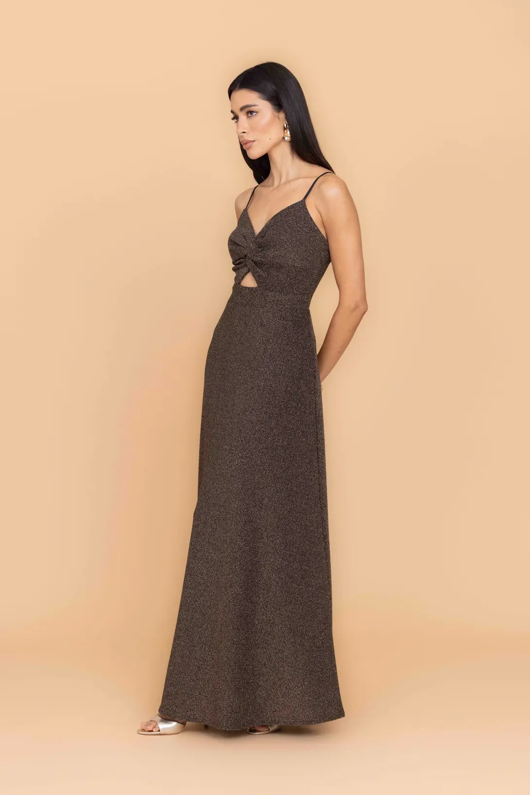 AMELIA Gold Maxi Dress