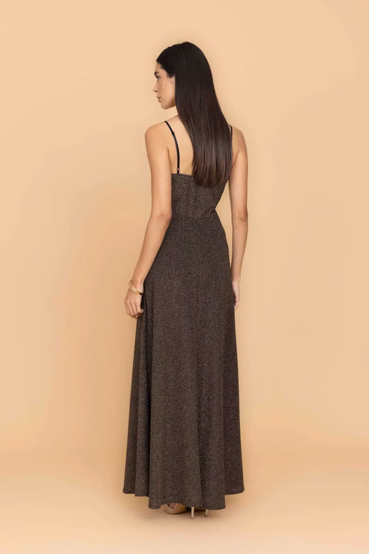 AMELIA Goldenes Maxikleid
