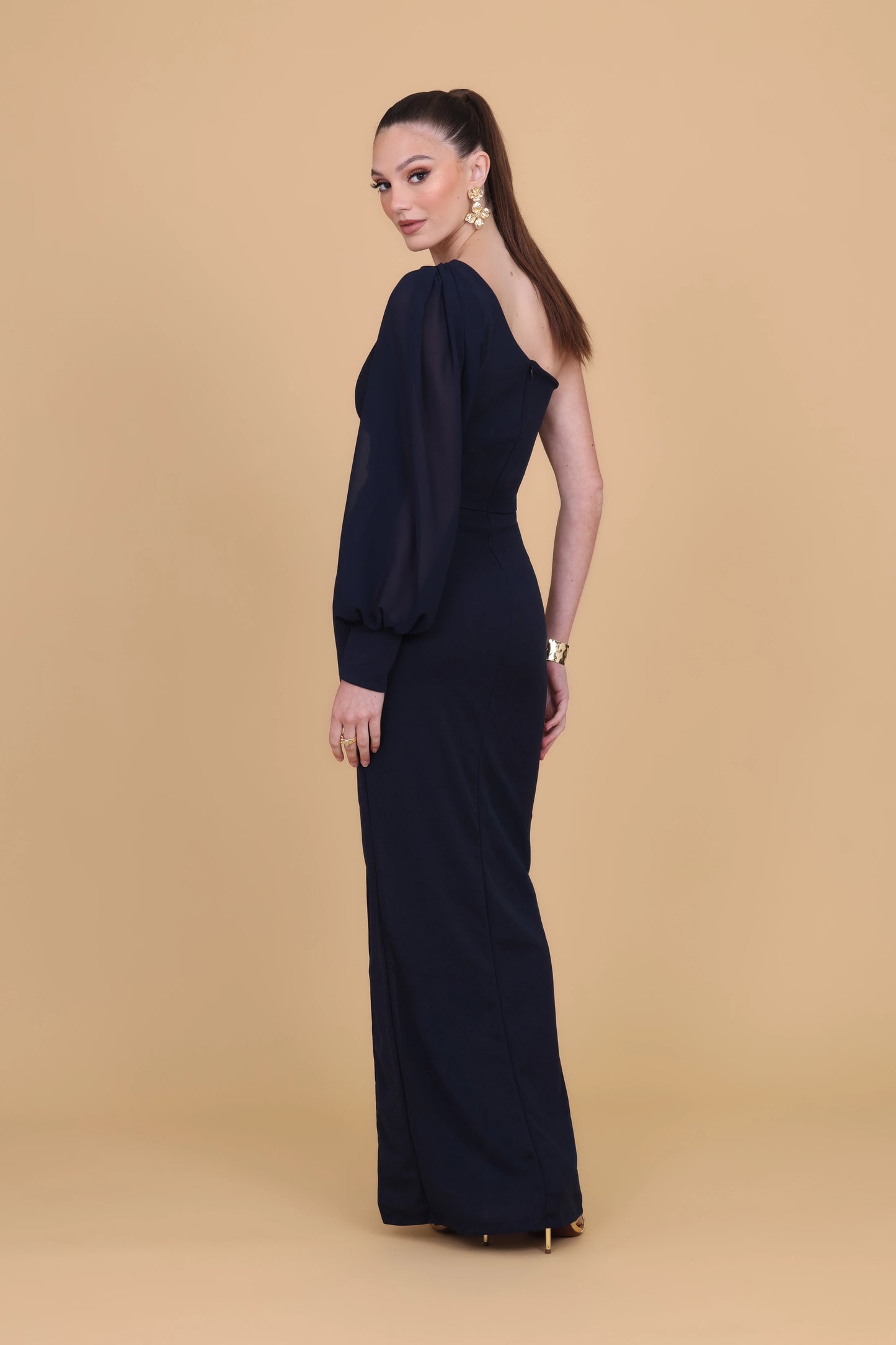 EMILY Marineblaues Maxikleid