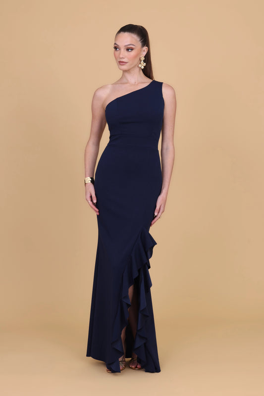 MILLY Marineblaues Maxikleid