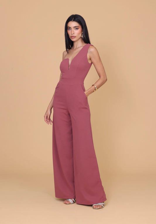 FLEUR Dark Mauve Pink Jumpsuit