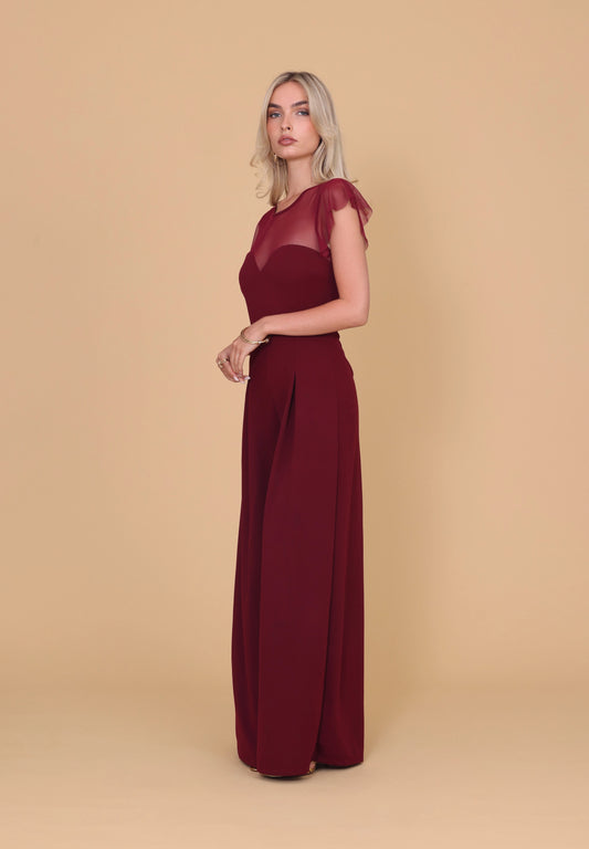 BERNICE Burgundy Jumpsuit