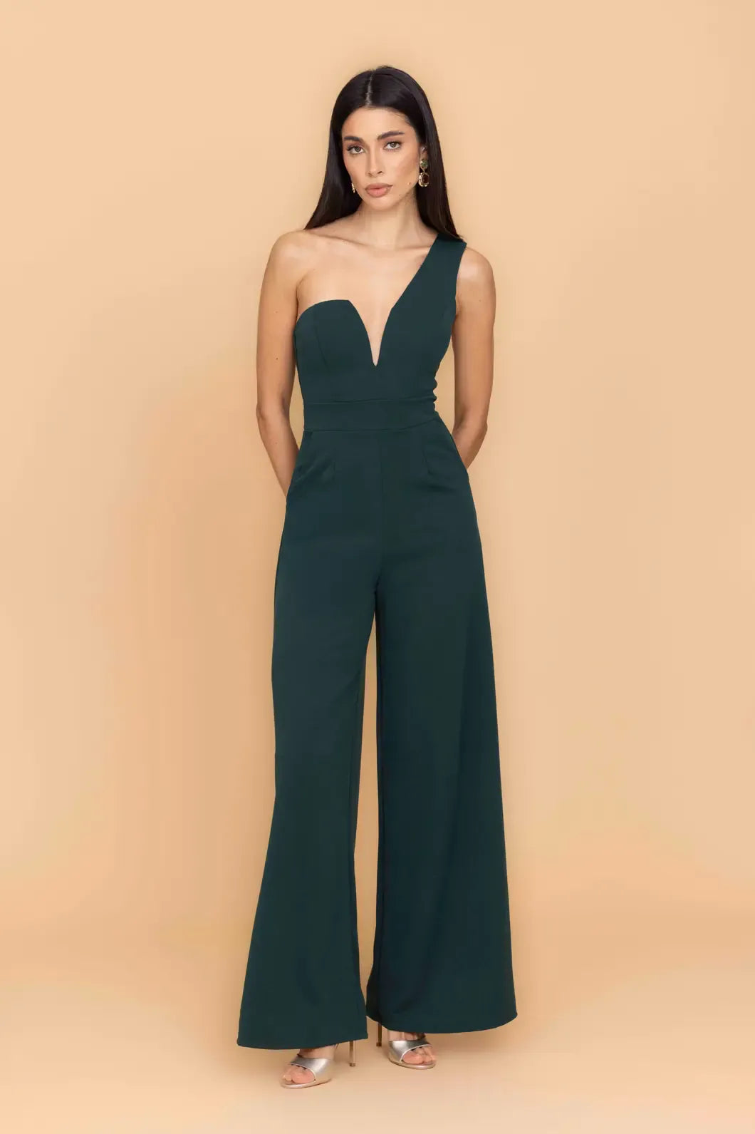 FLEUR Emerald Green One Shoulder Jumpsuit | WalG London FLEUR Emerald Green One Shoulder Jumpsuit | WalG London