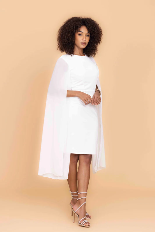 HOLLY White Midi Dress