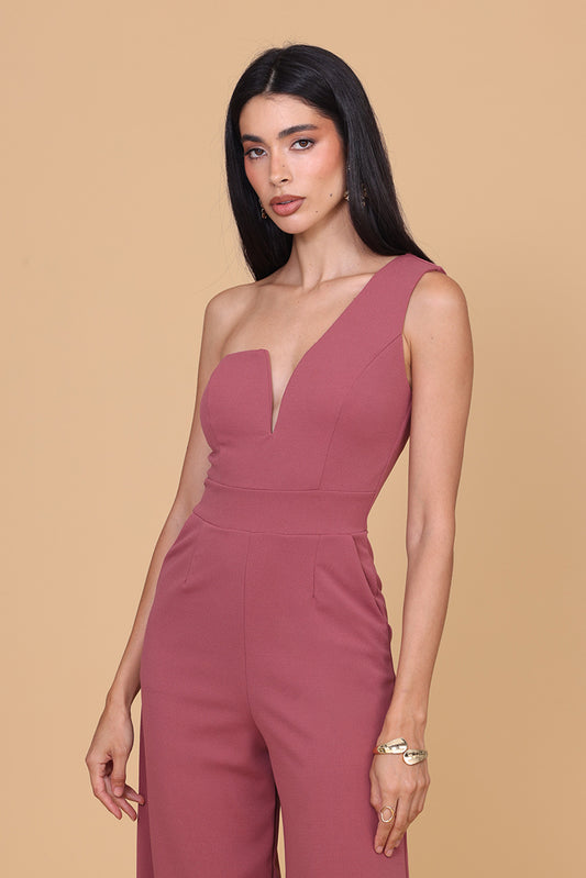 FLEUR Overall in Dunkelmauve-Rosa