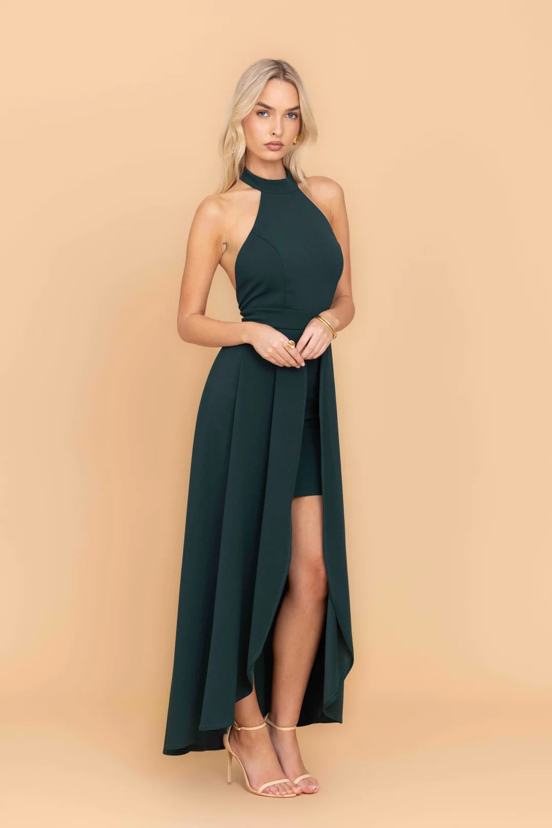 YANNY Forest Green Maxi Dress
