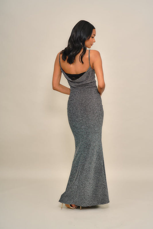 TASHA Silver Maxi Dress