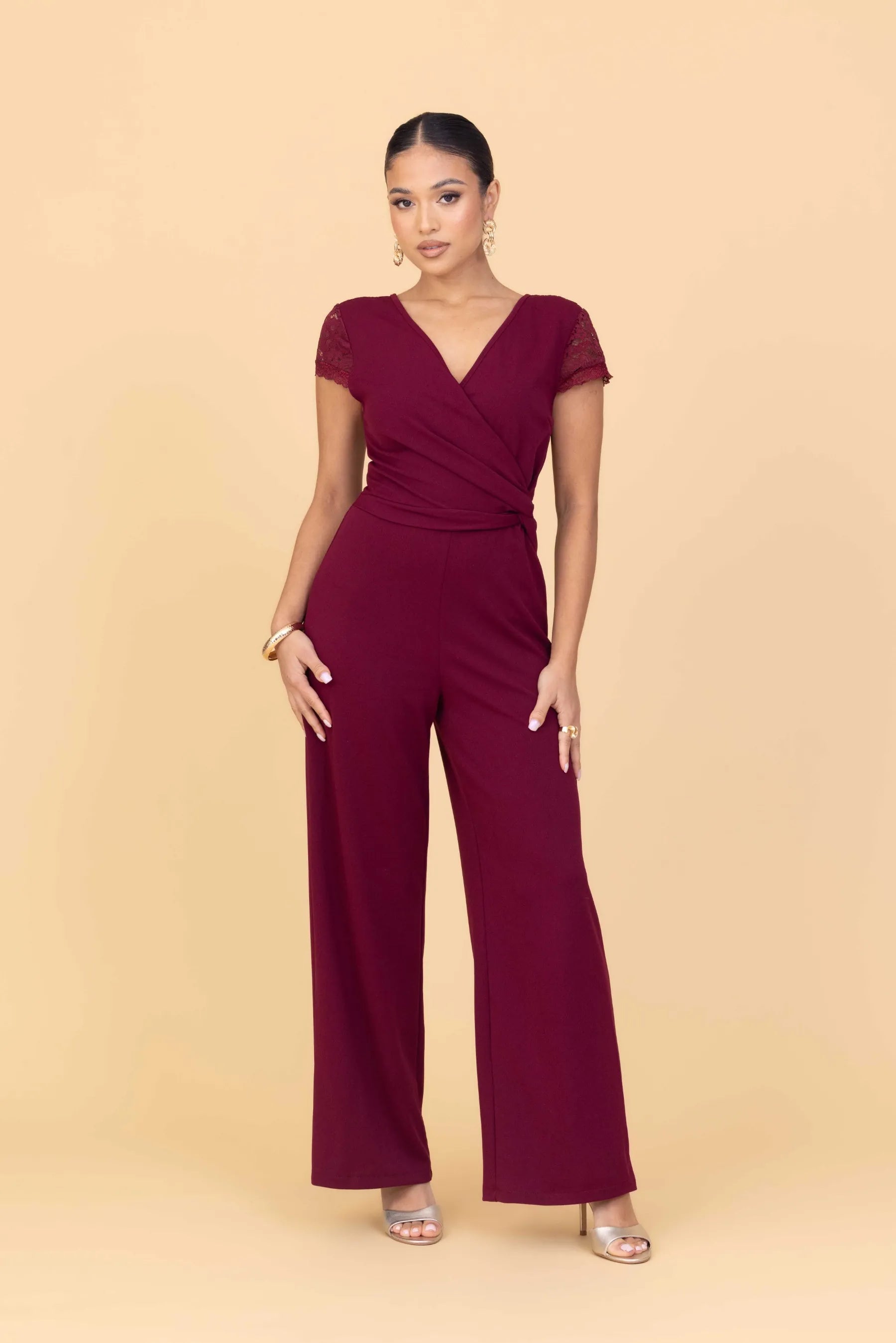 CECILLIAN Wine Jumpsuit Petite | WalG London