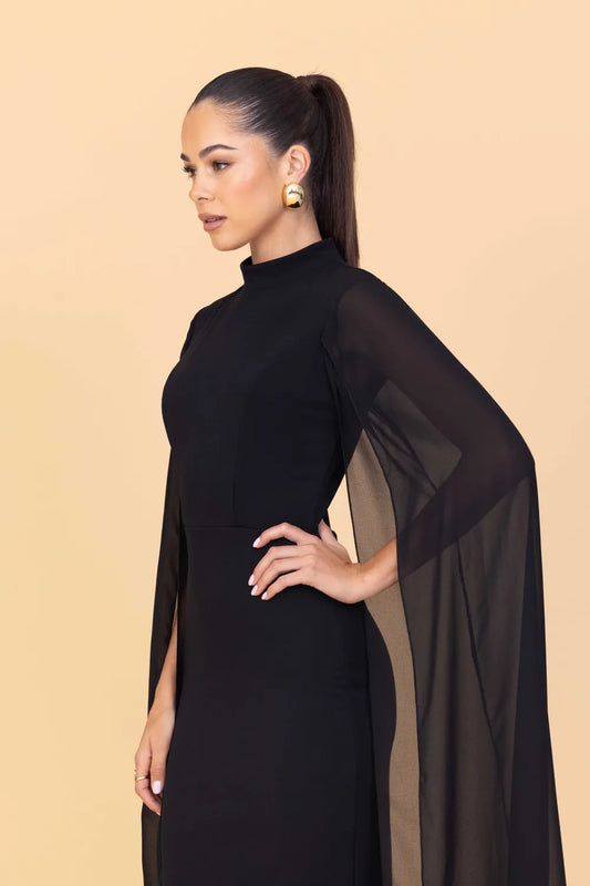 ALLY Schwarzes Midikleid
