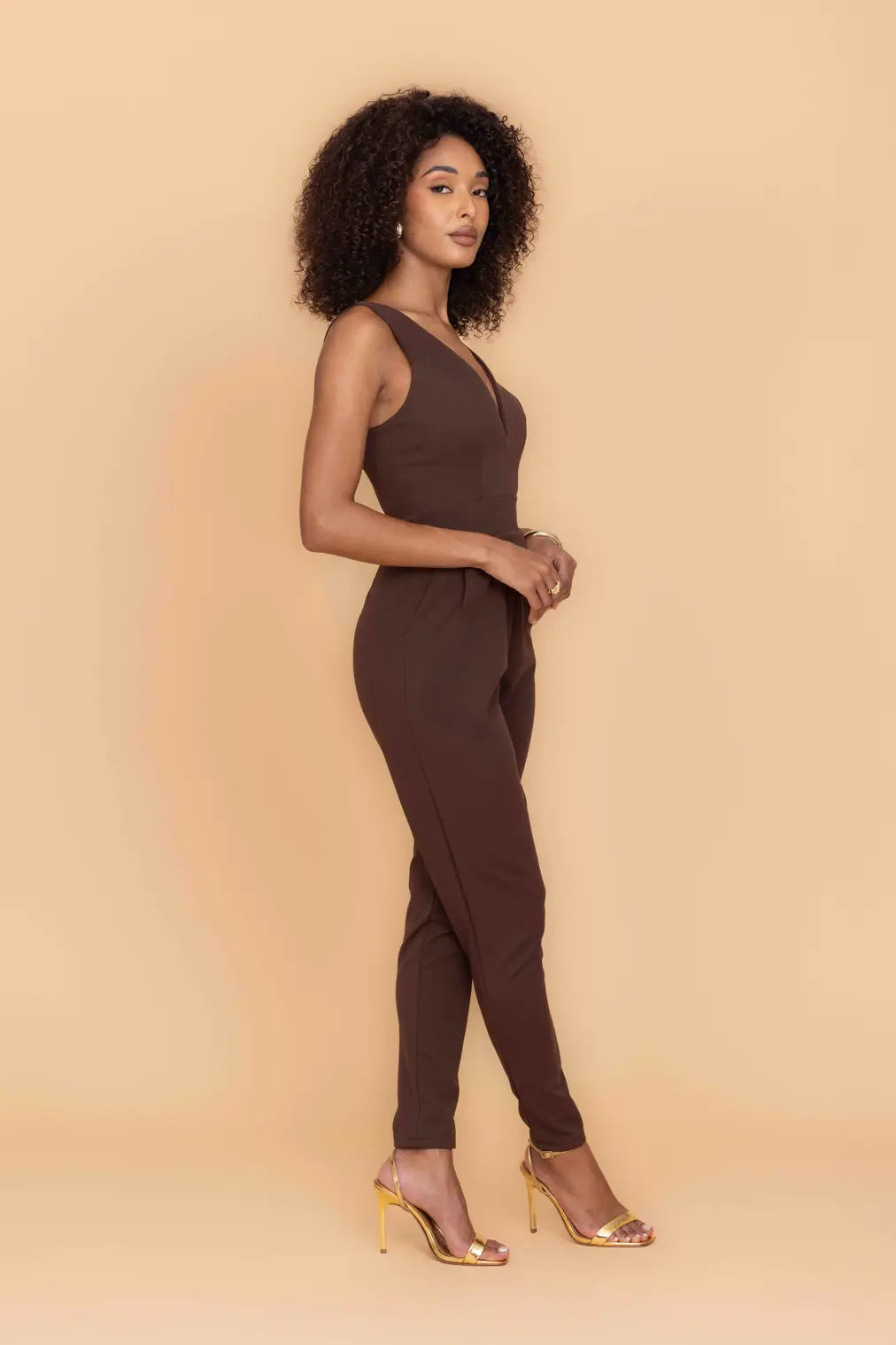OLIVIA Dark Brown Jumpsuit
