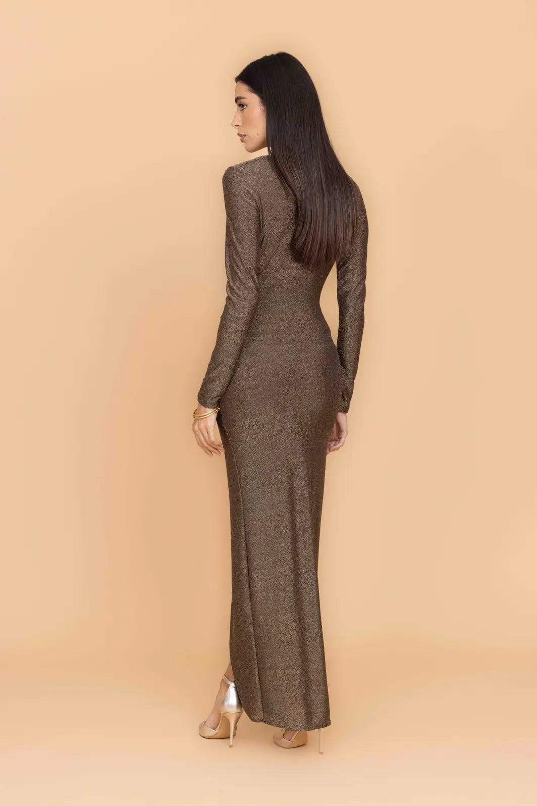 LOLA Gold Maxi Dress