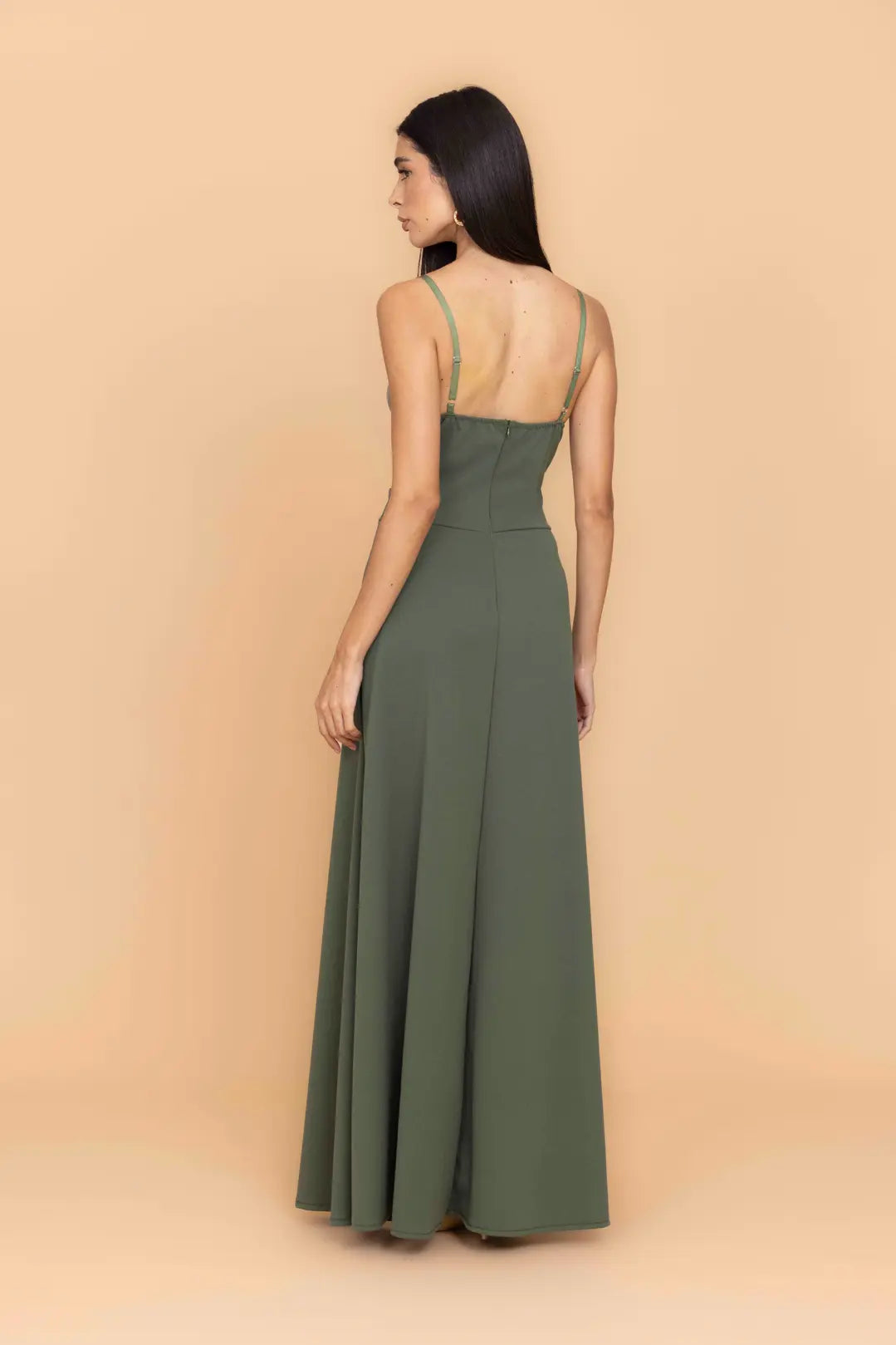 ANNIE Dark Khaki Maxi Dress