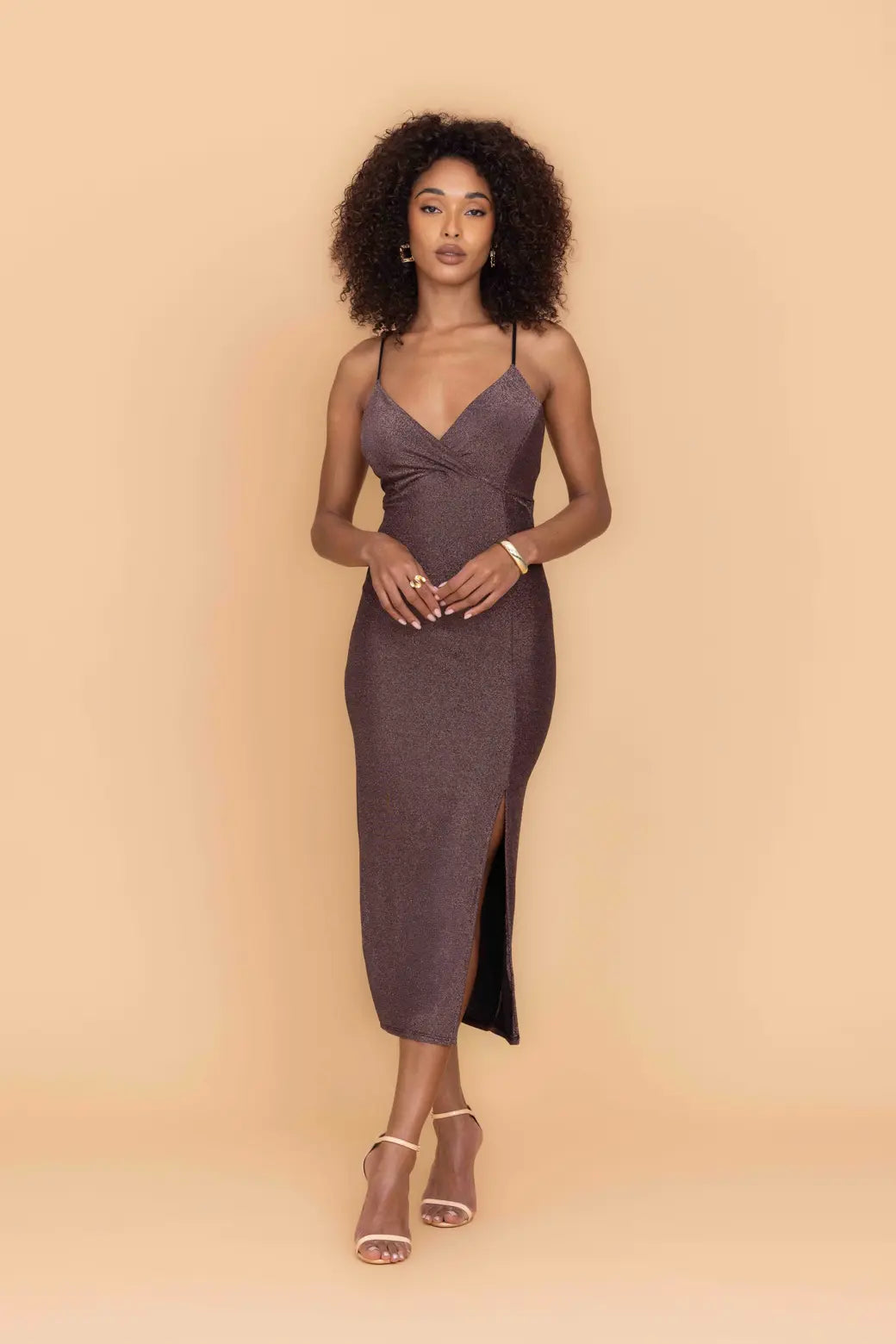 ARGENTINE Bronze Midi Dress