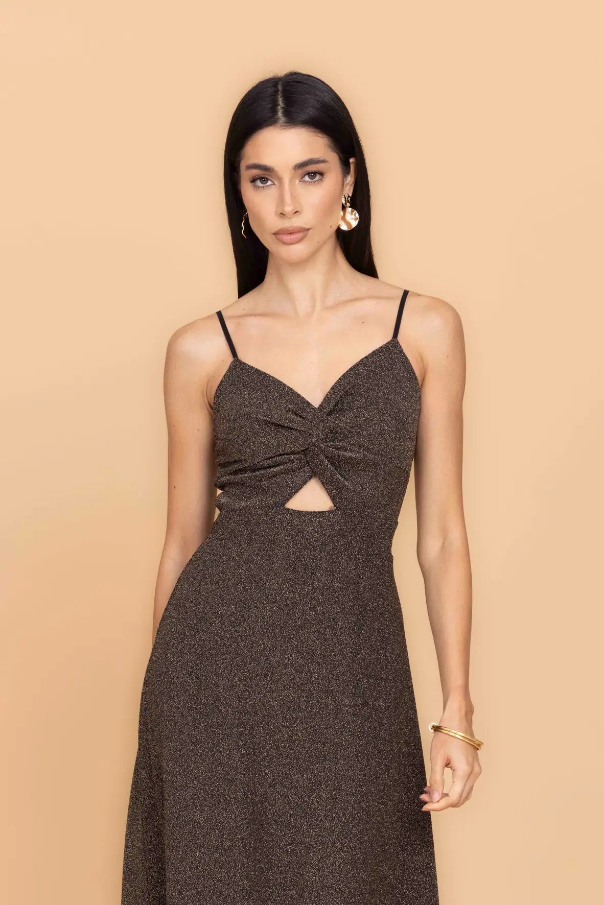 AMELIA Gold Maxi Dress