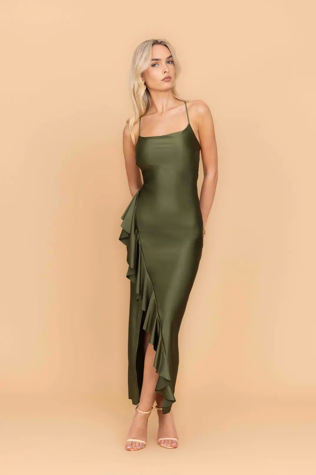 GRACE Khaki Maxi Dress