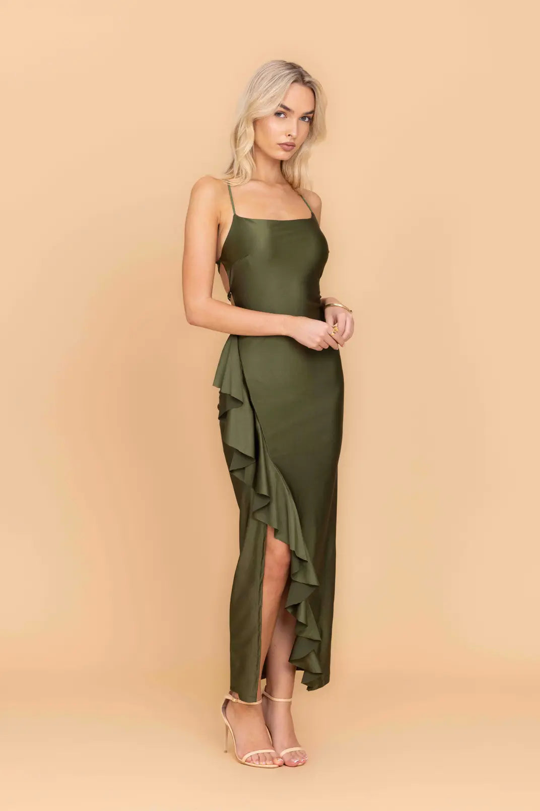 GRACE Khaki Maxi Dress