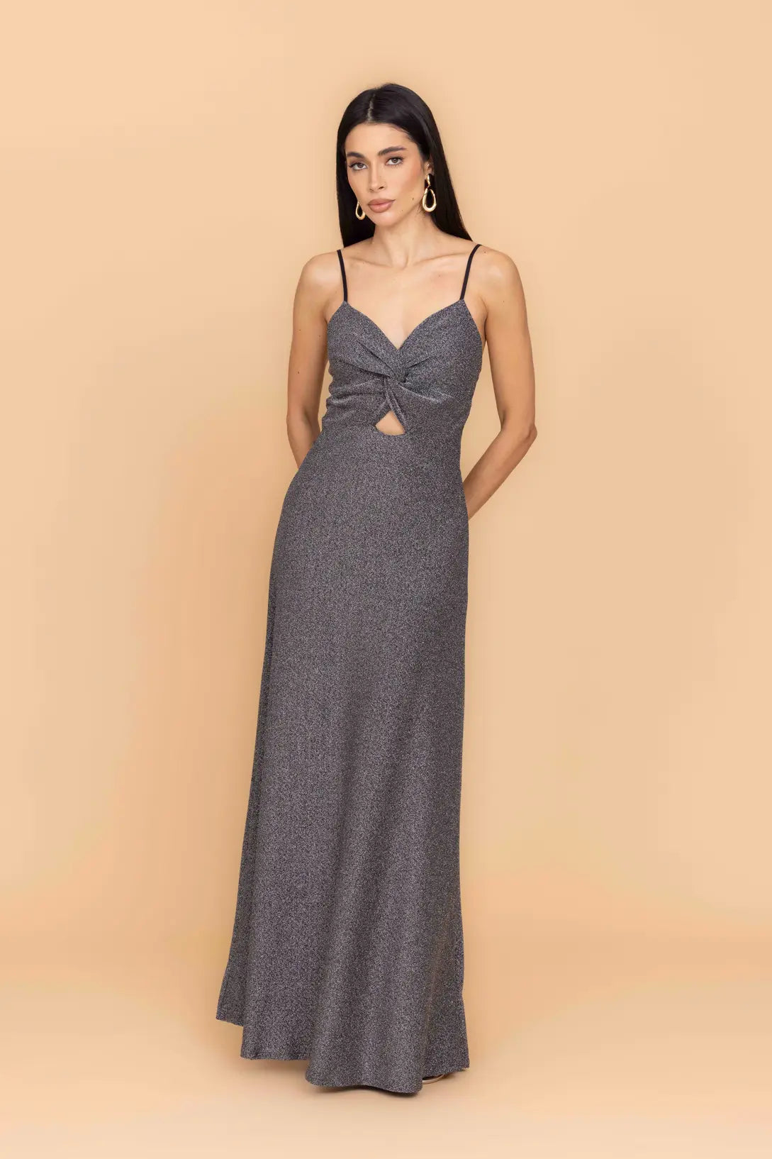 AMELIA Silver Maxi Dress