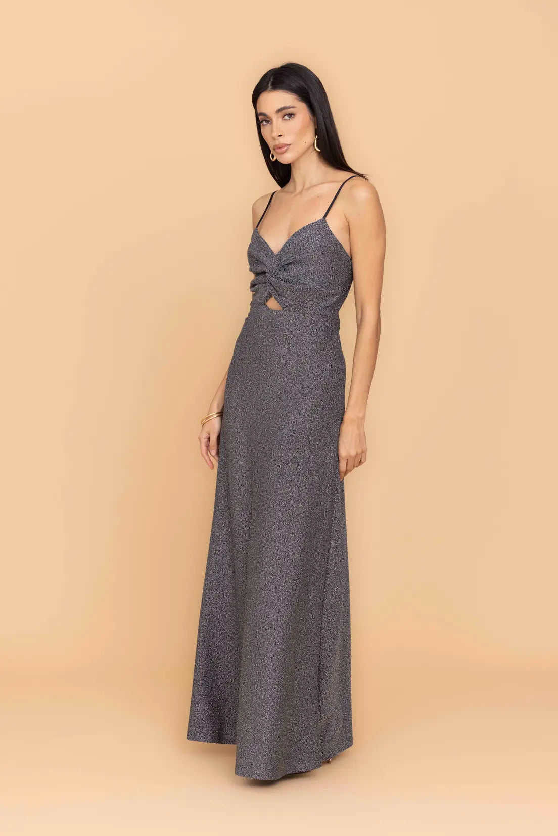 AMELIA Silver Maxi Dress