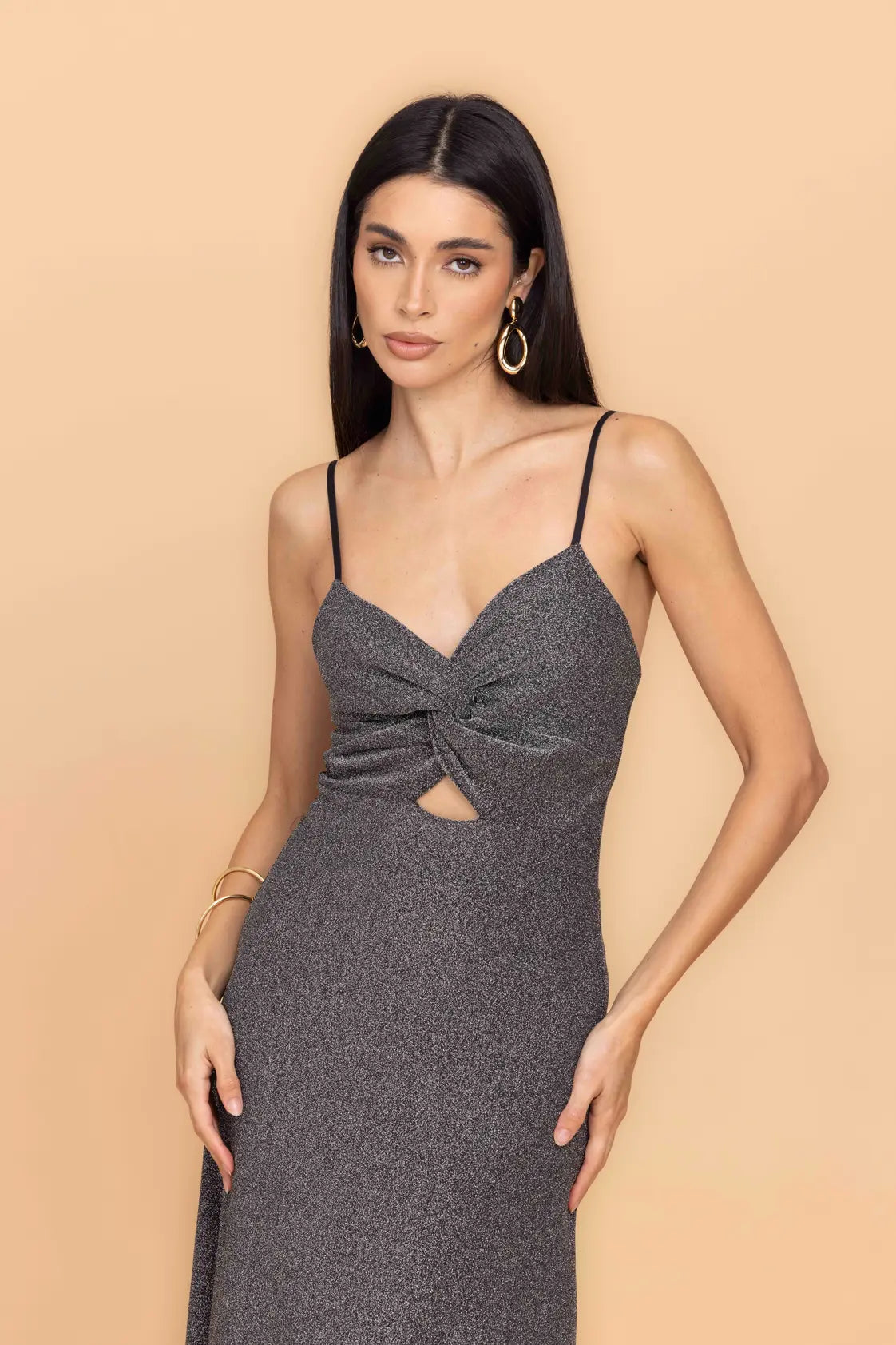 AMELIA Silver Maxi Dress