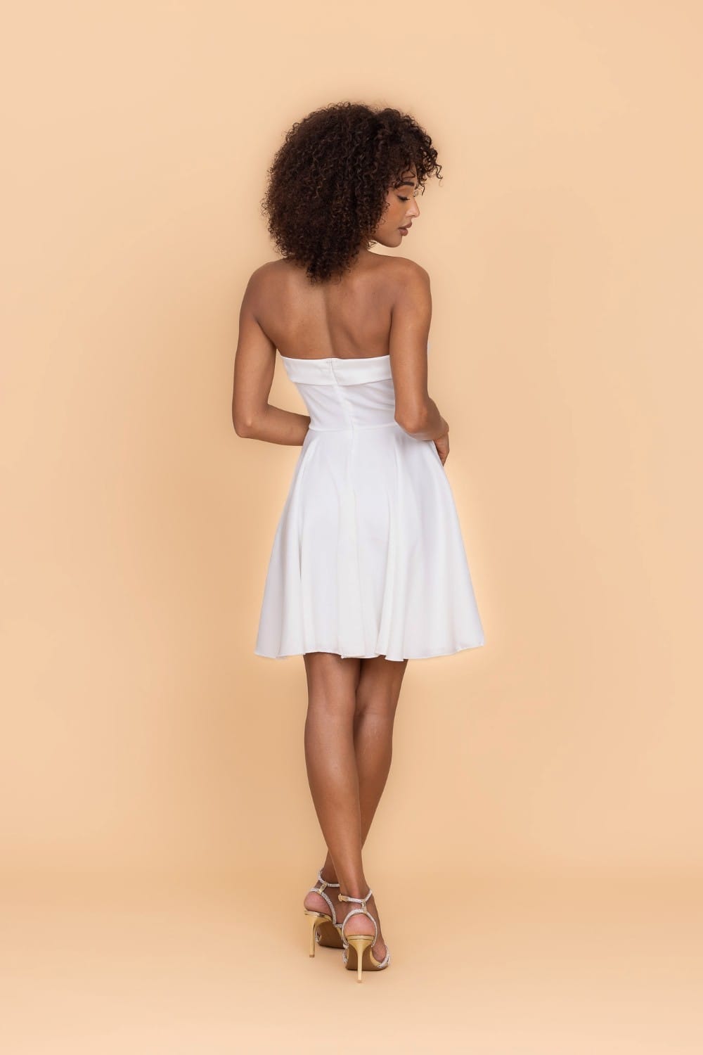 BAILEY White Bandeau Skater Dress