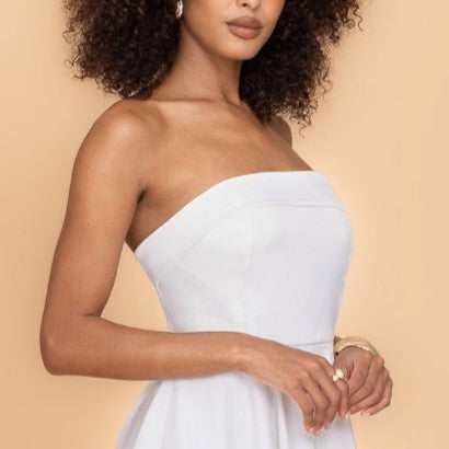 White Shoulderless Dress