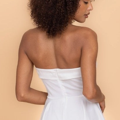 White Shoulderless Dress