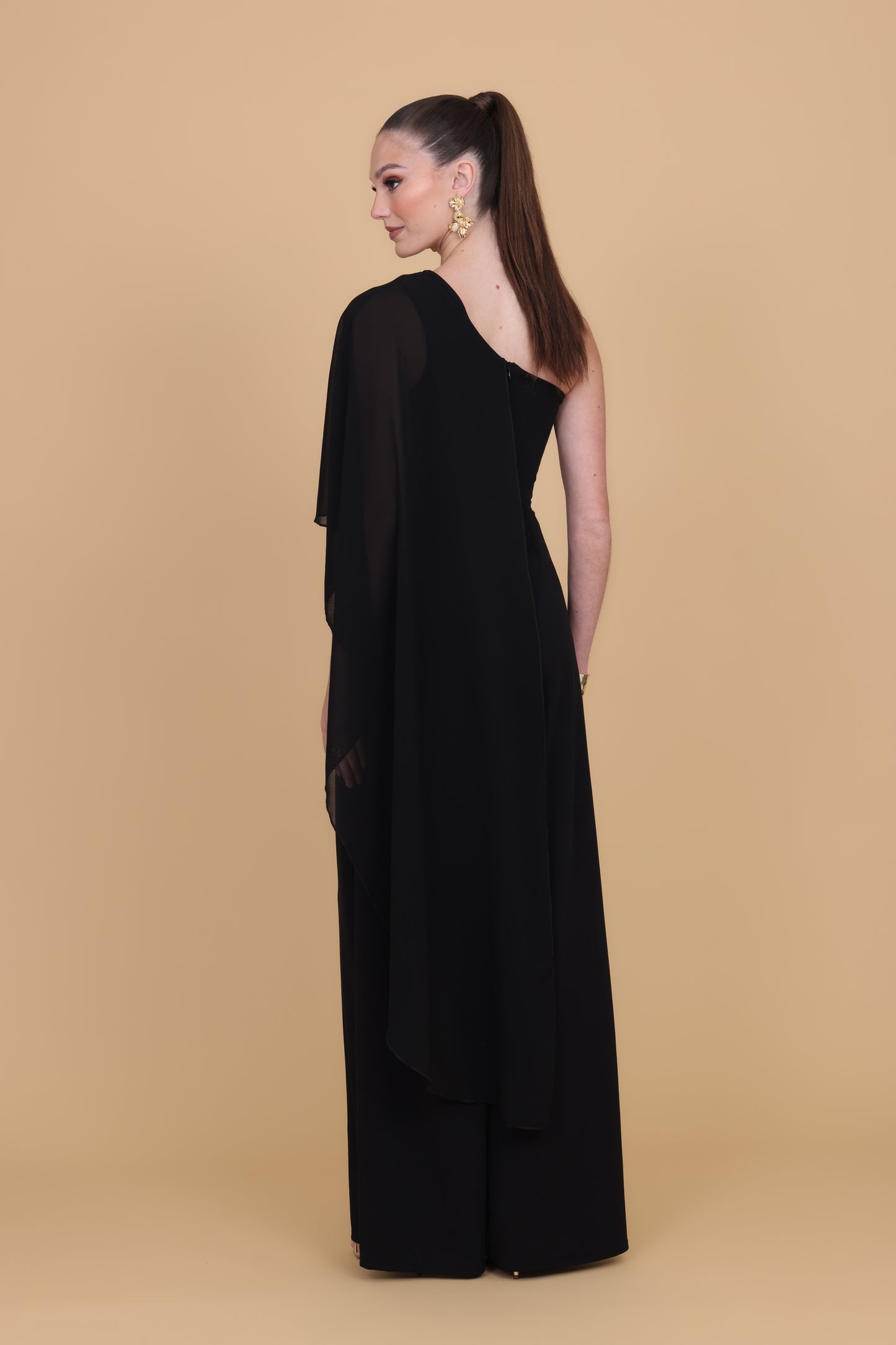 MELODY Black One Shoulder Jumpsuit