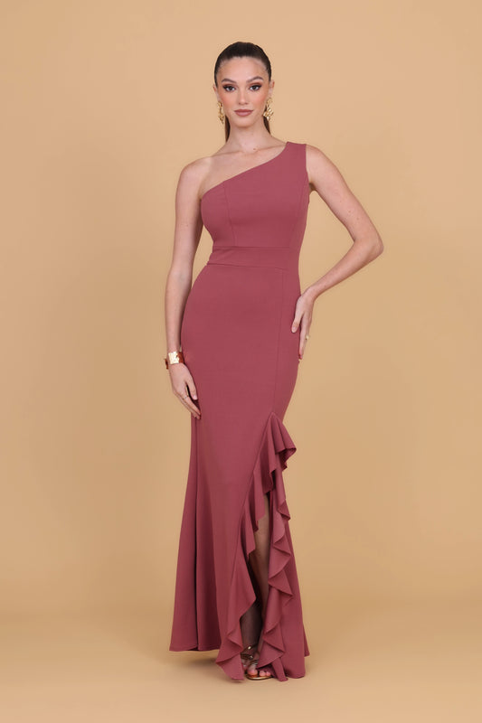 MILLY Dark Mauve Pink Maxi Dress