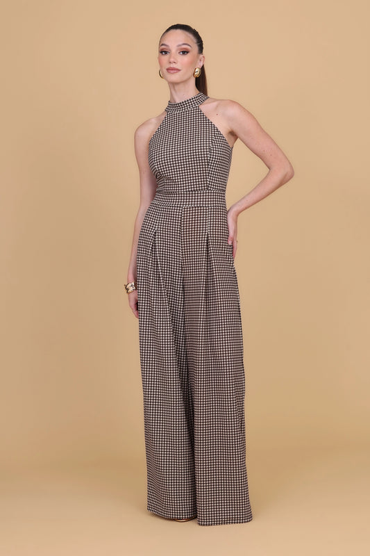ANNA Brown & Cream Jumpsuit