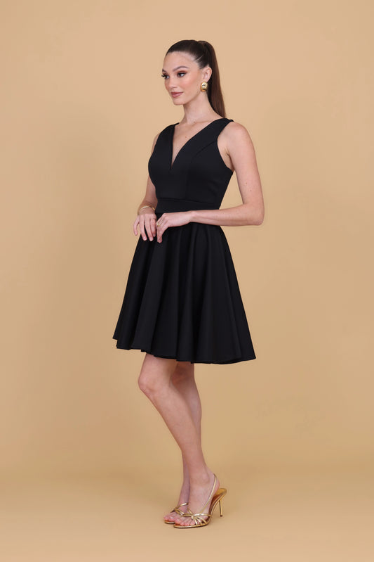 SASHA Black Skater Dress