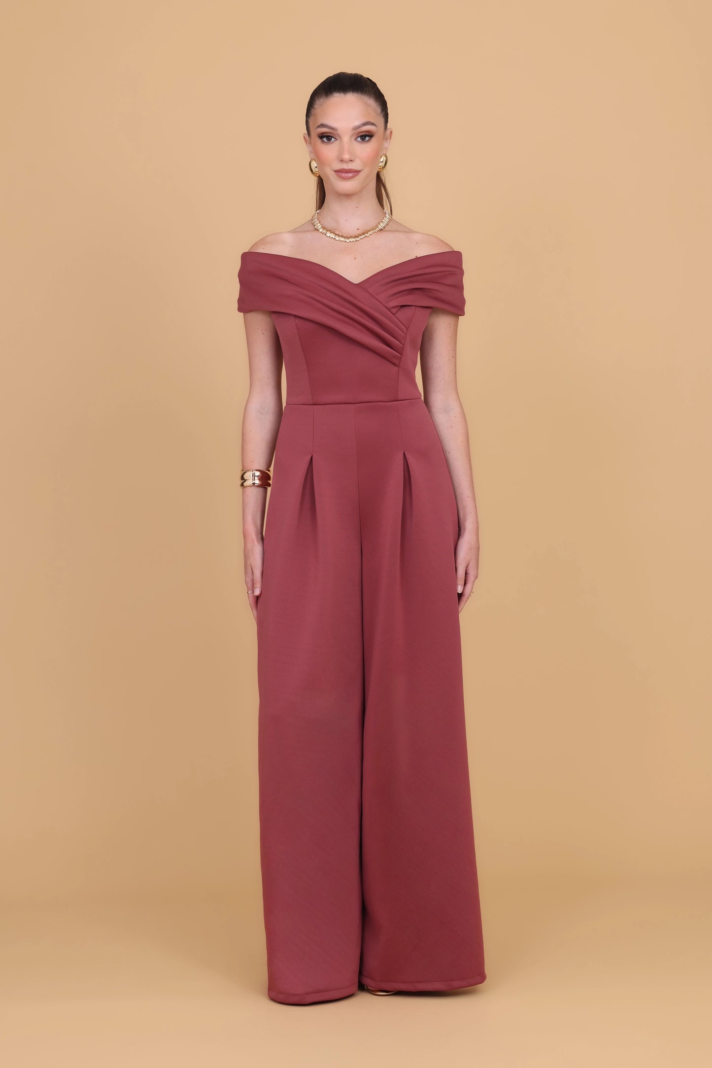 AMBER Dark Mauve Jumpsuit