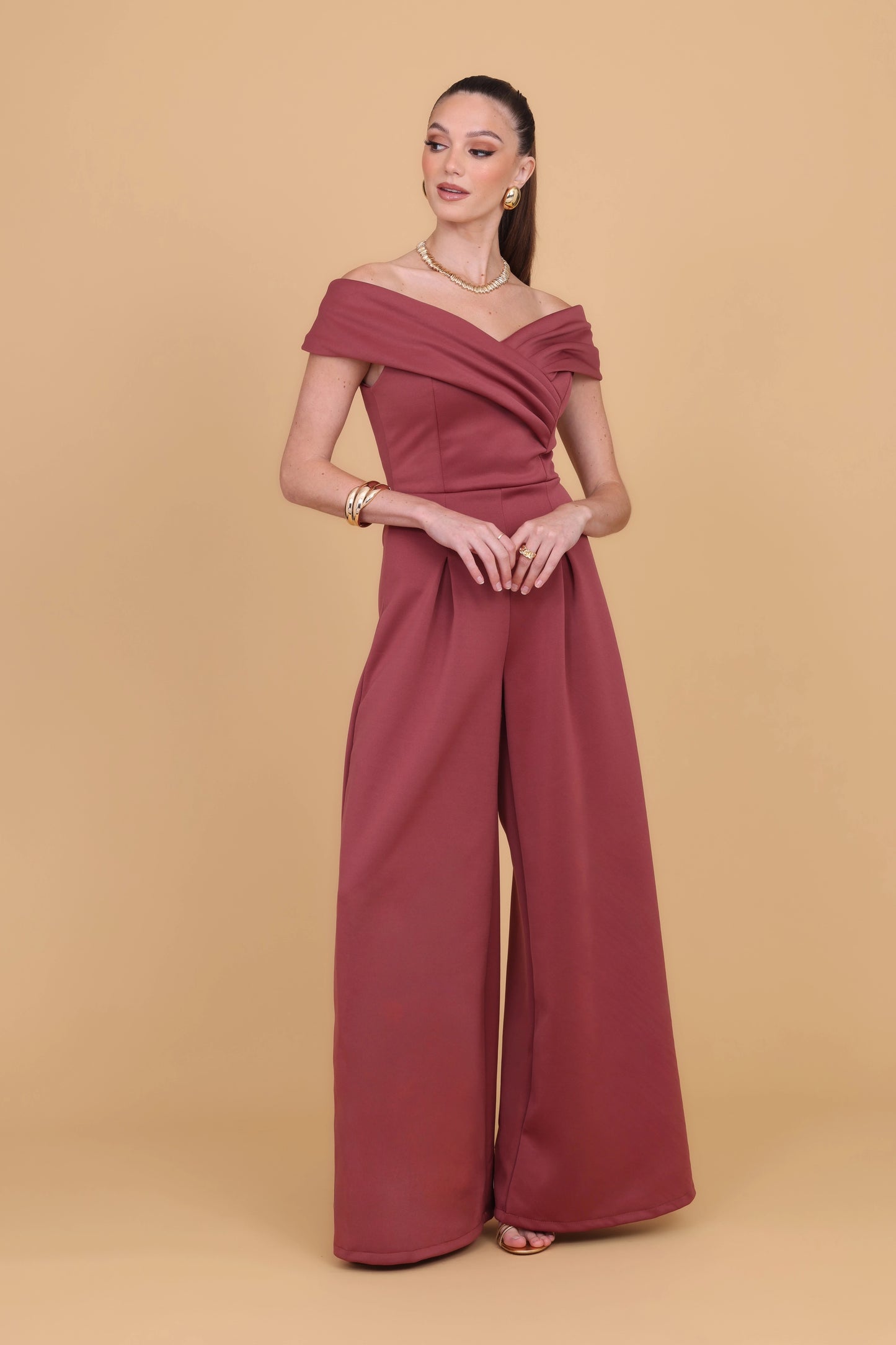AMBER Dark Mauve Jumpsuit