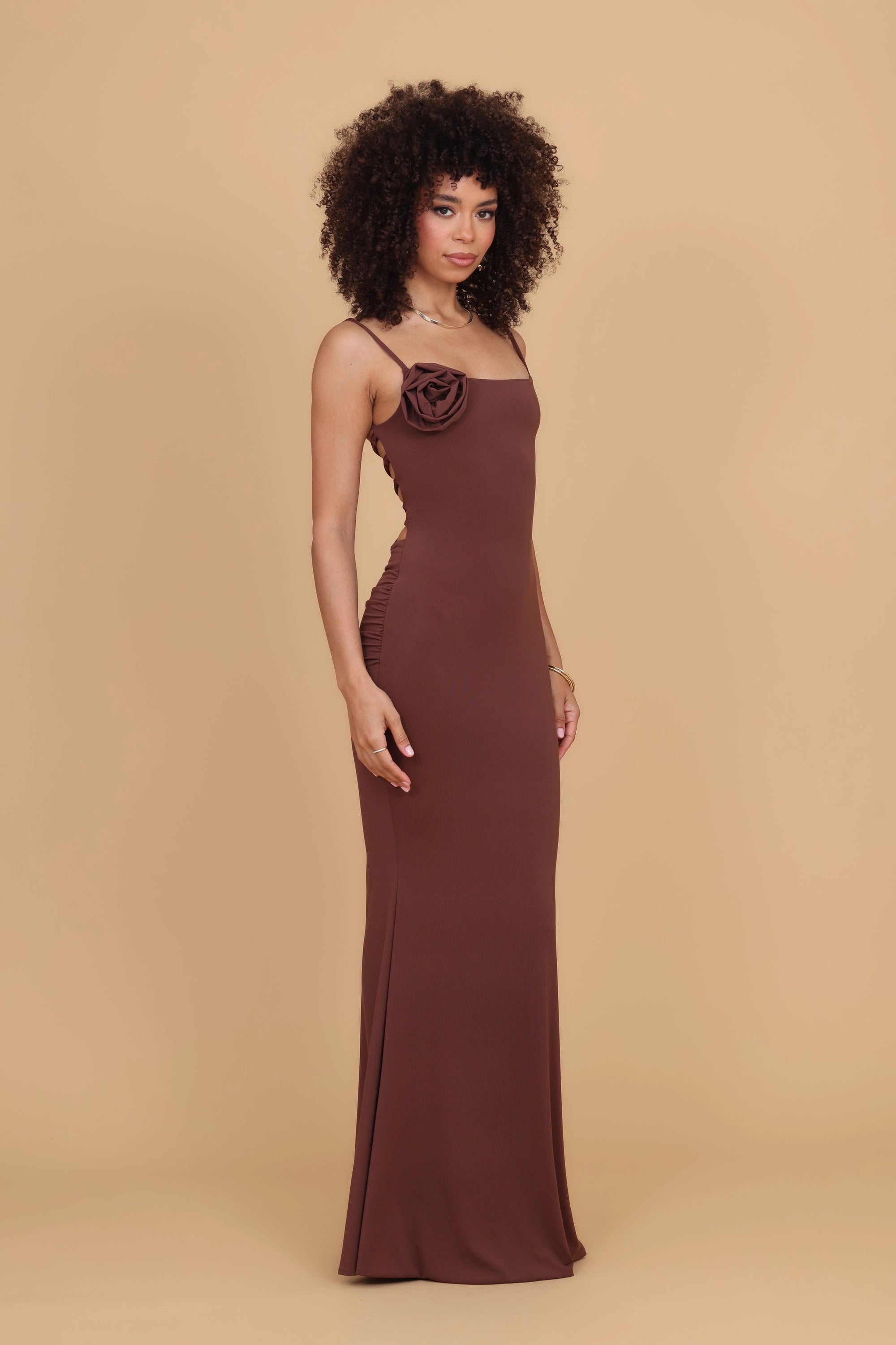 stop motion maxi dress mocha MARY Color:Rose Print grip tape Vestido Maxi Layla Corset 2023SA