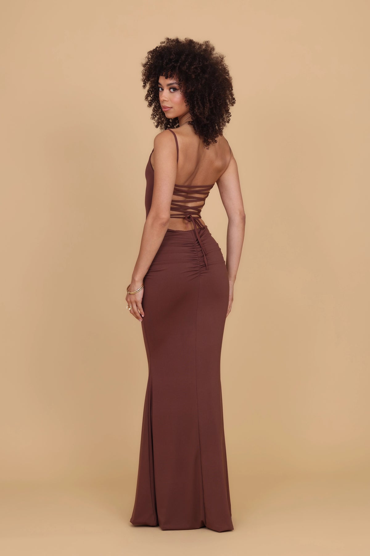 mocha dress MARY Maxi sticker:new-arrival:2025-07-14:2025-07-21 Hips 35 (88 cm) A.jesdani Womens Plus Size Color:blush bengaline
