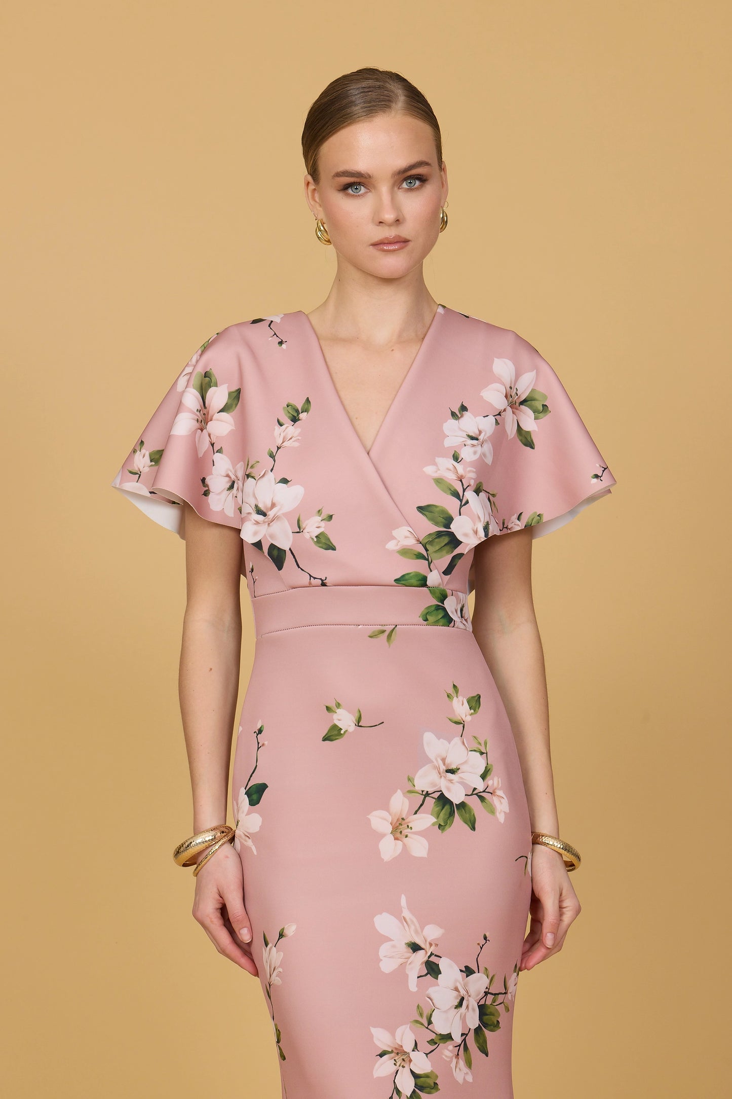 strapless open back dress BETTY Dark Pink Orchid Wrap Maxi Dress