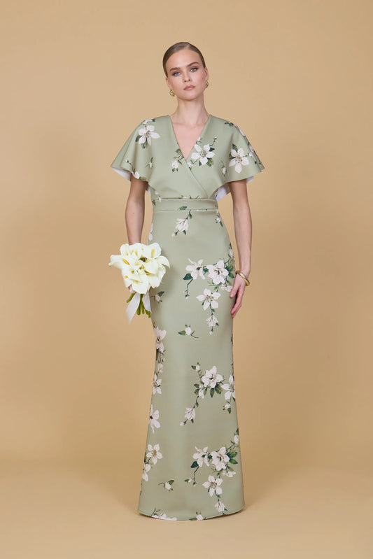 wal g green dress WAL G. V NECK PLUNGE MIDI DRESS - Cocktailjurk - green/groen