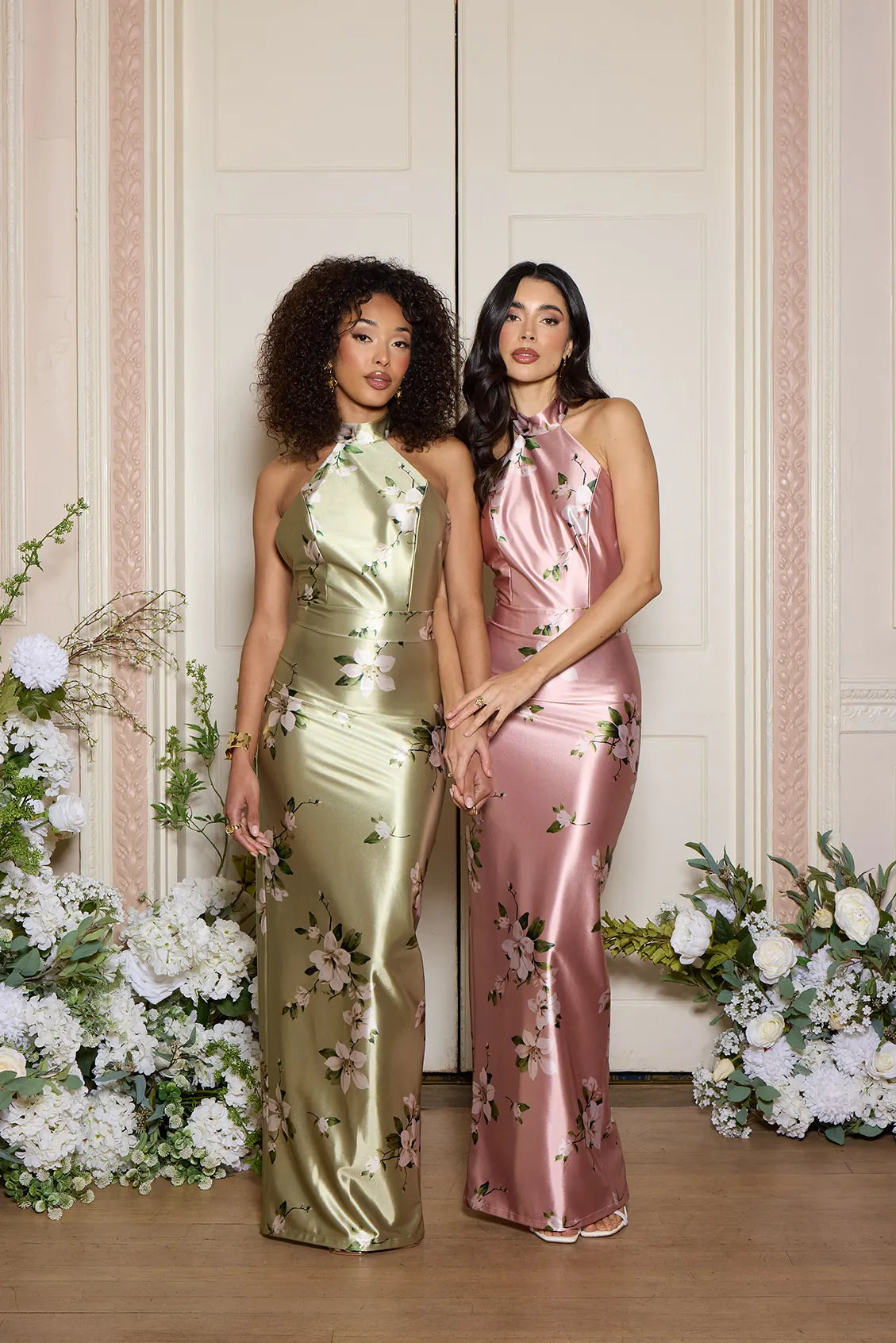 ABIGAIL Dark Pink Orchid Halterneck Maxi Dress | WalG London ABIGAIL Dark Pink Orchid Halterneck Maxi Dress | WalG London