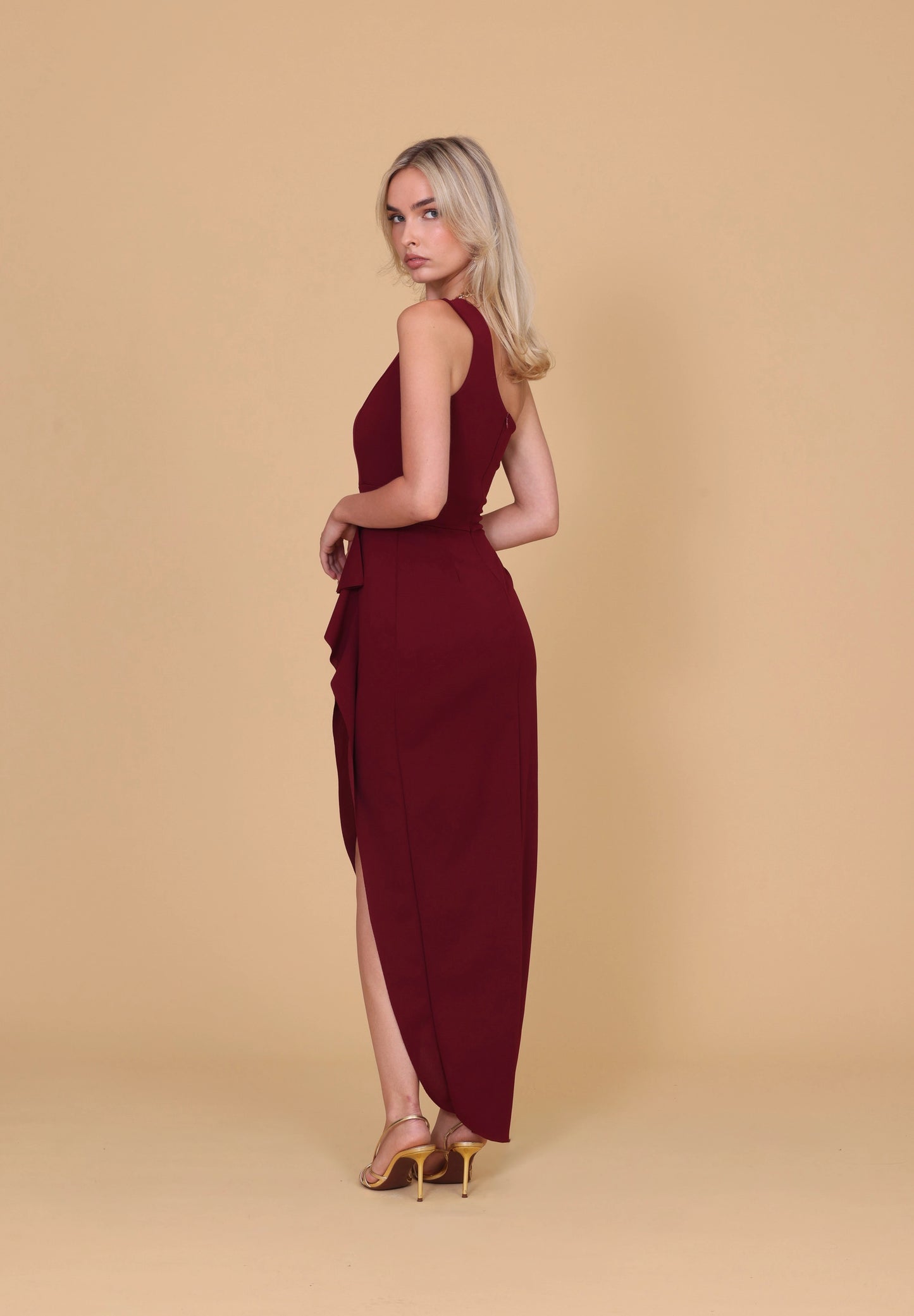 BELLA Wine Midi Dress
