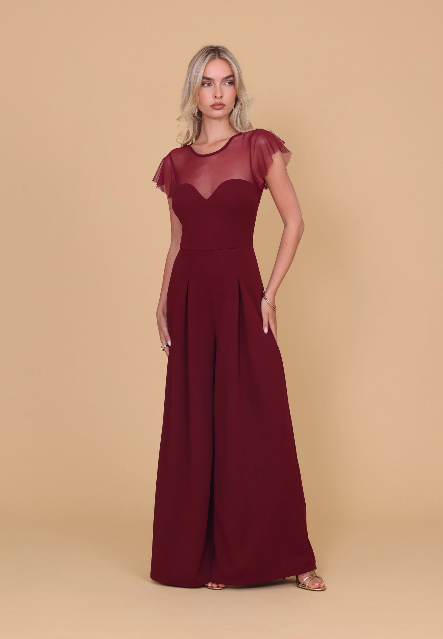 BERNICE Burgundy Jumpsuit