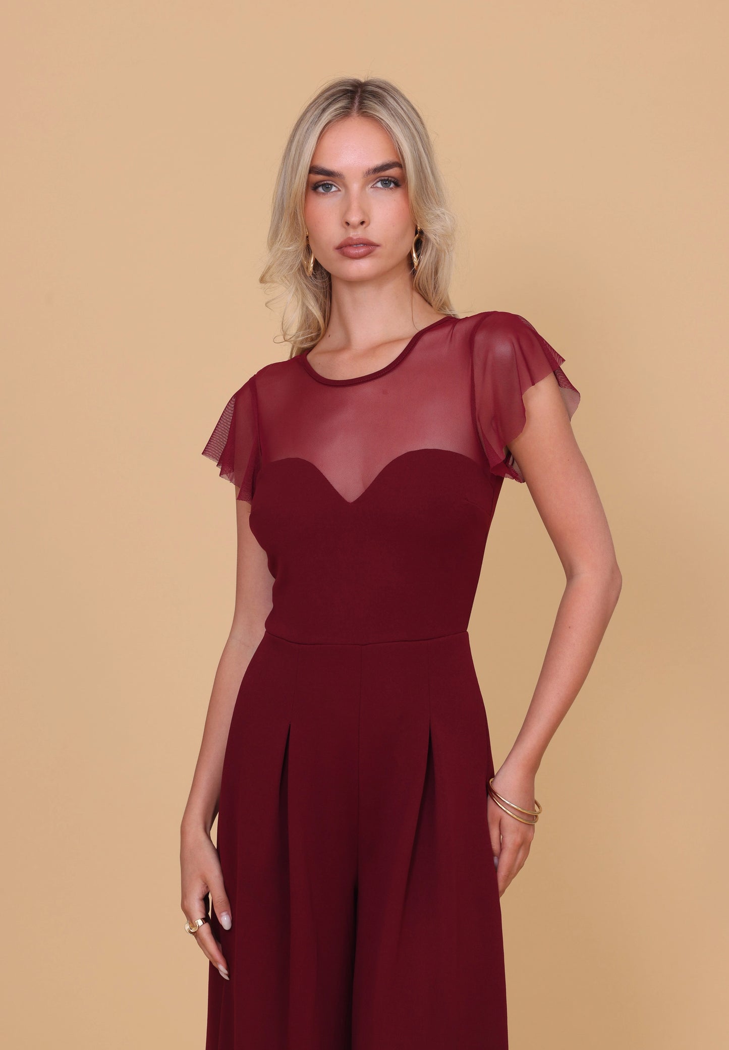 BERNICE Burgundy Jumpsuit