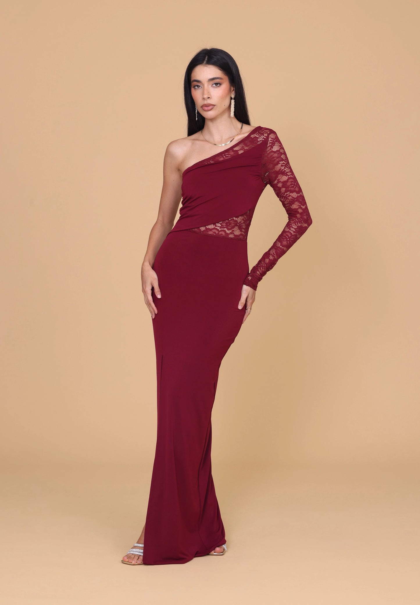 LARINA Wine Maxi Dress