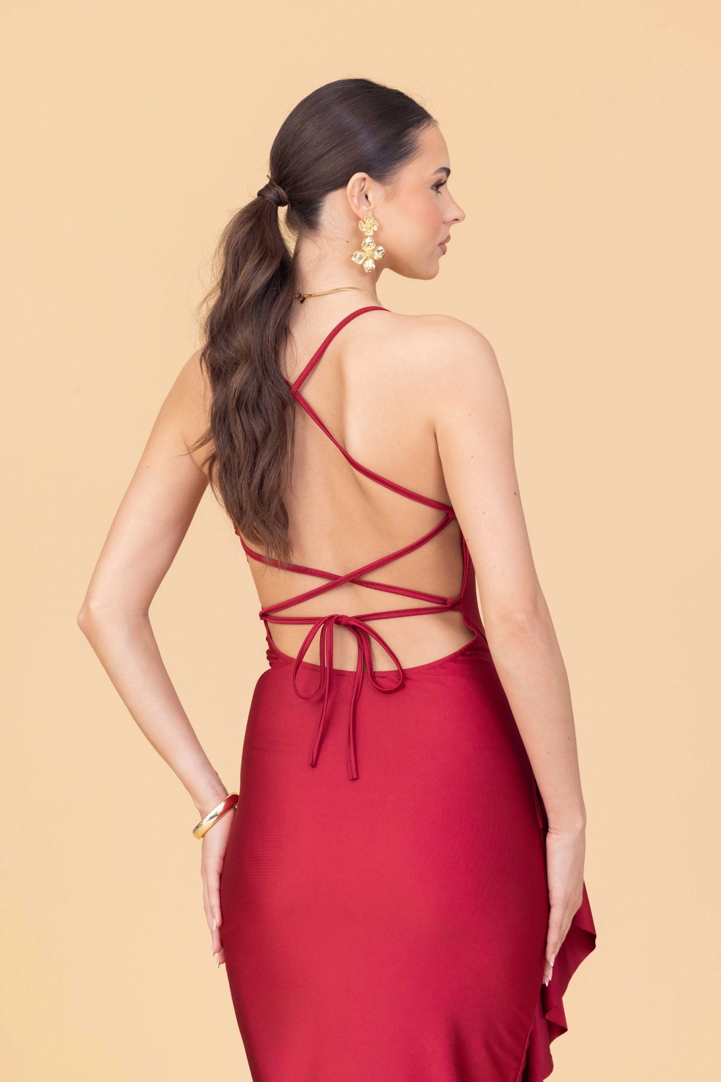 GRACE Cherry Red Maxi Dress Tall