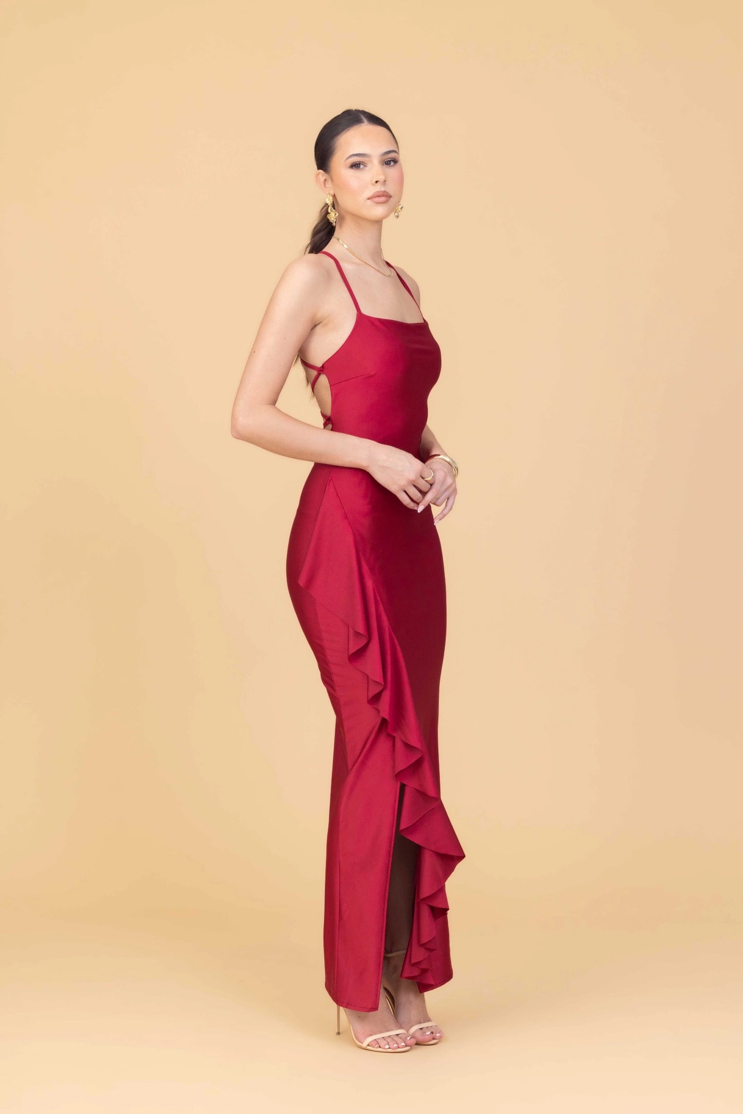 GRACE Cherry Red Maxi Dress Tall