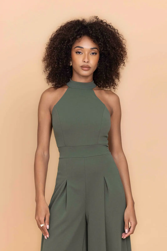 LEILA Dark Khaki Jumpsuit