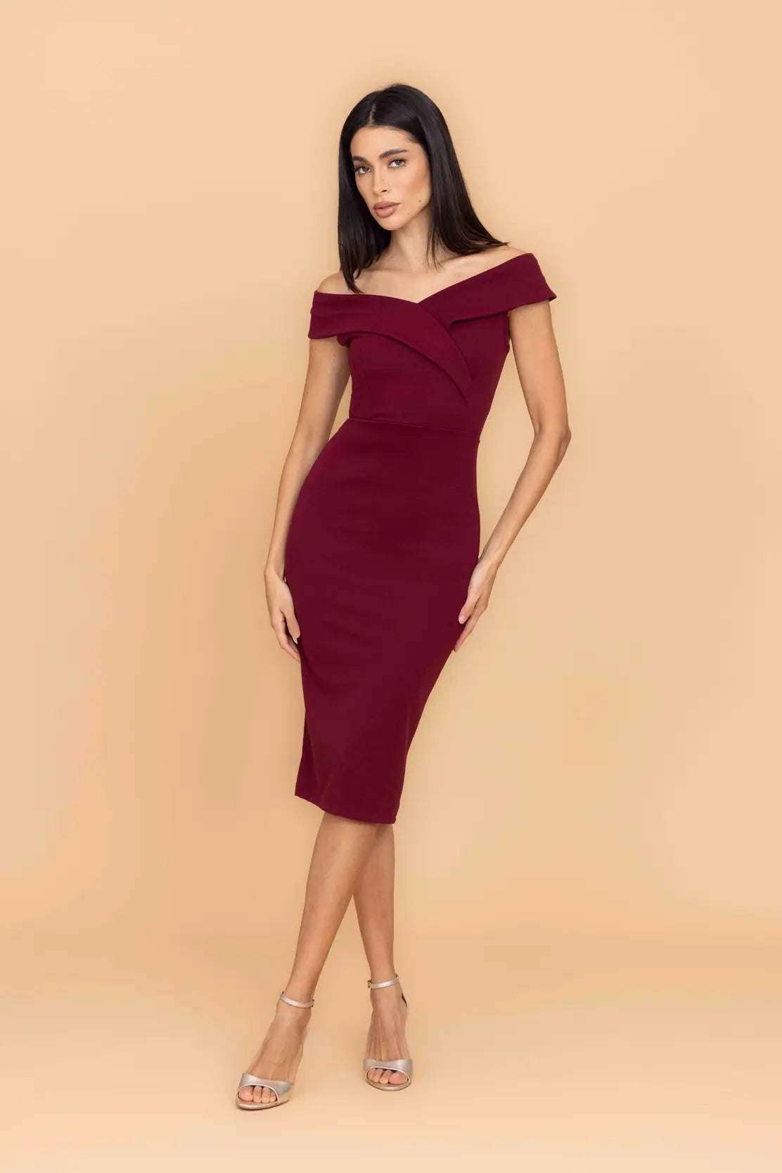 ZARA Wine Midi Dress