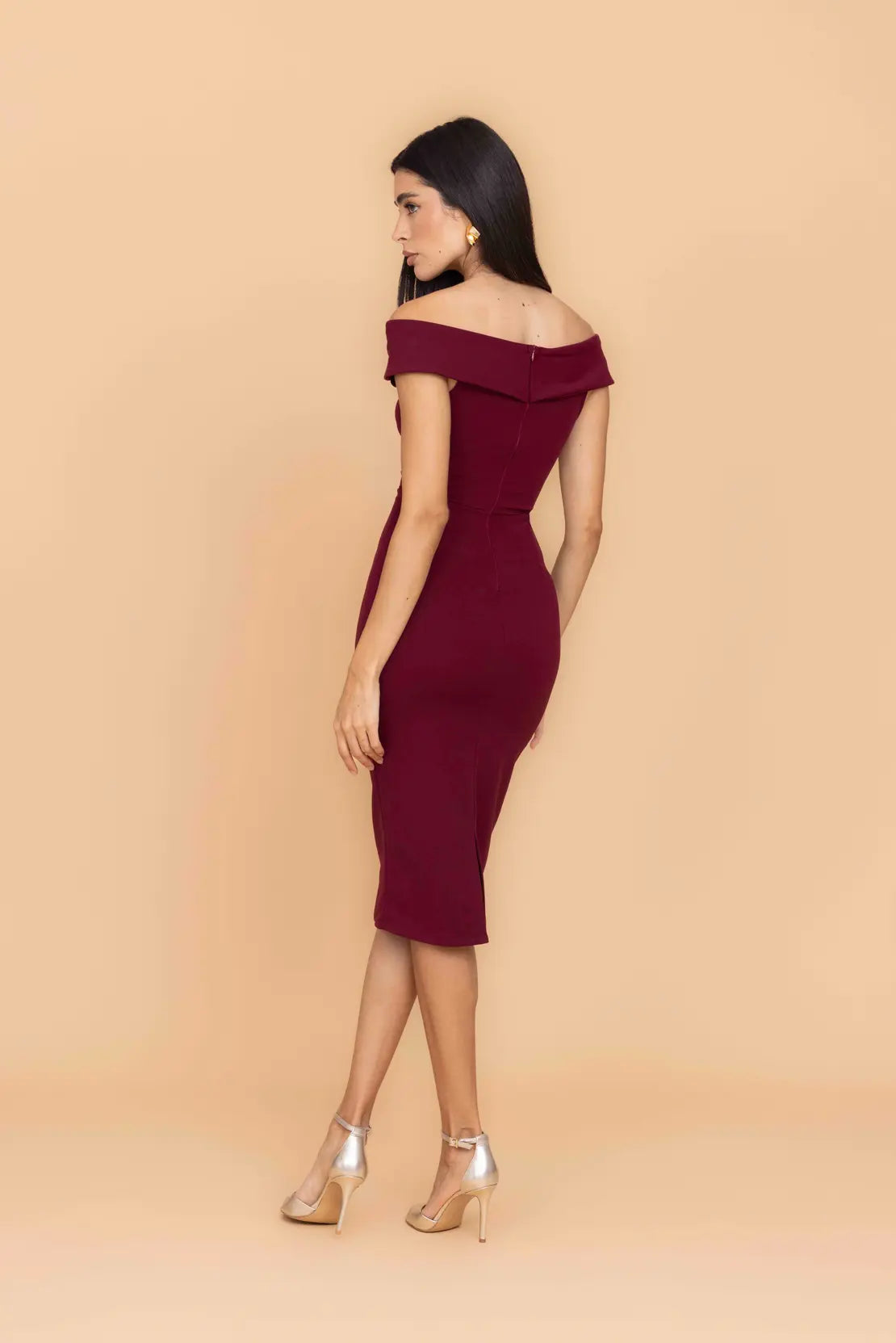 ZARA Wine Midi Dress