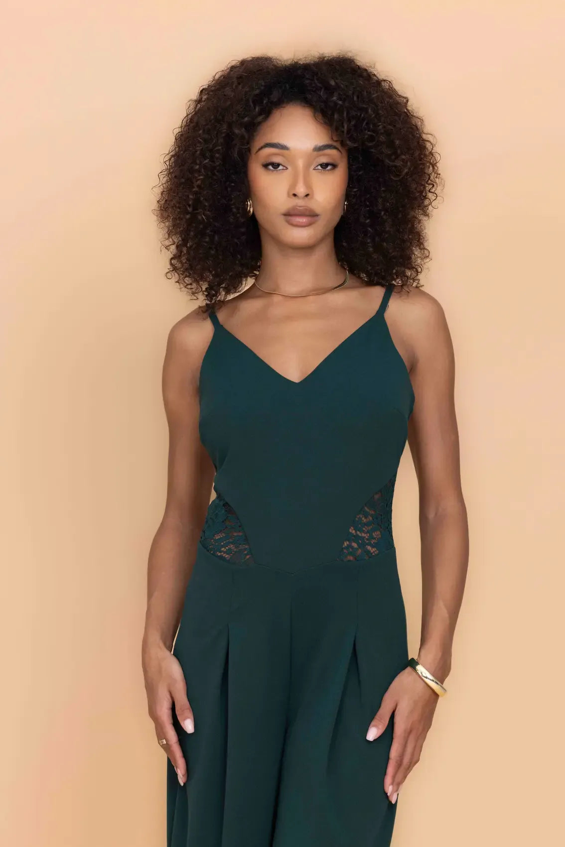 LYDIA Forest Green Lace Jumpsuit | WalG London