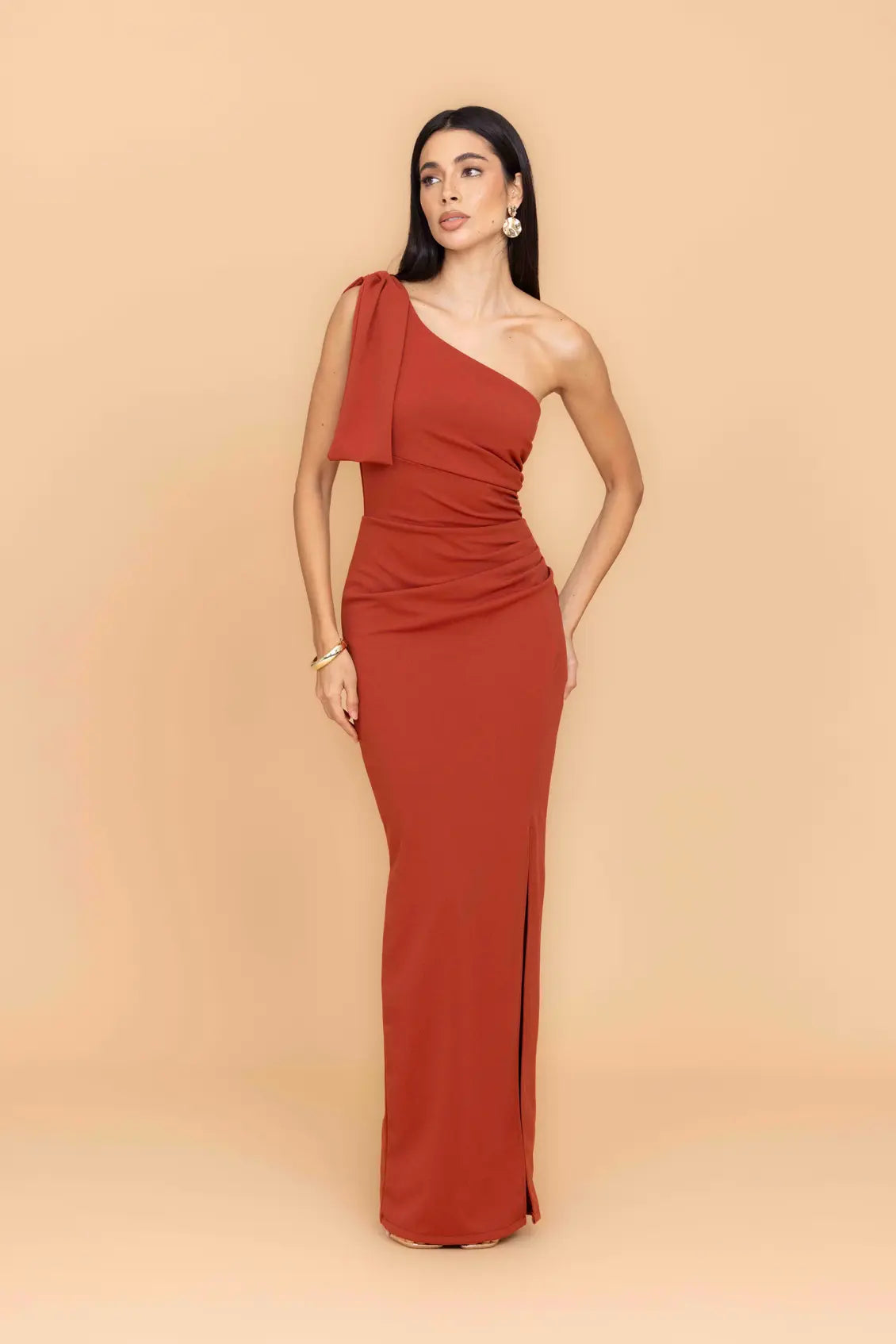 TALIA Burnt Orange Maxi Dress